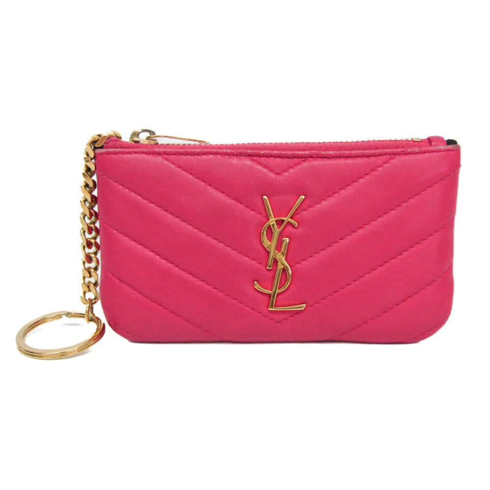 Yves Saint Laurent Cassandra V-stitch Coin Purse 403182 Women's Leather Coin ...